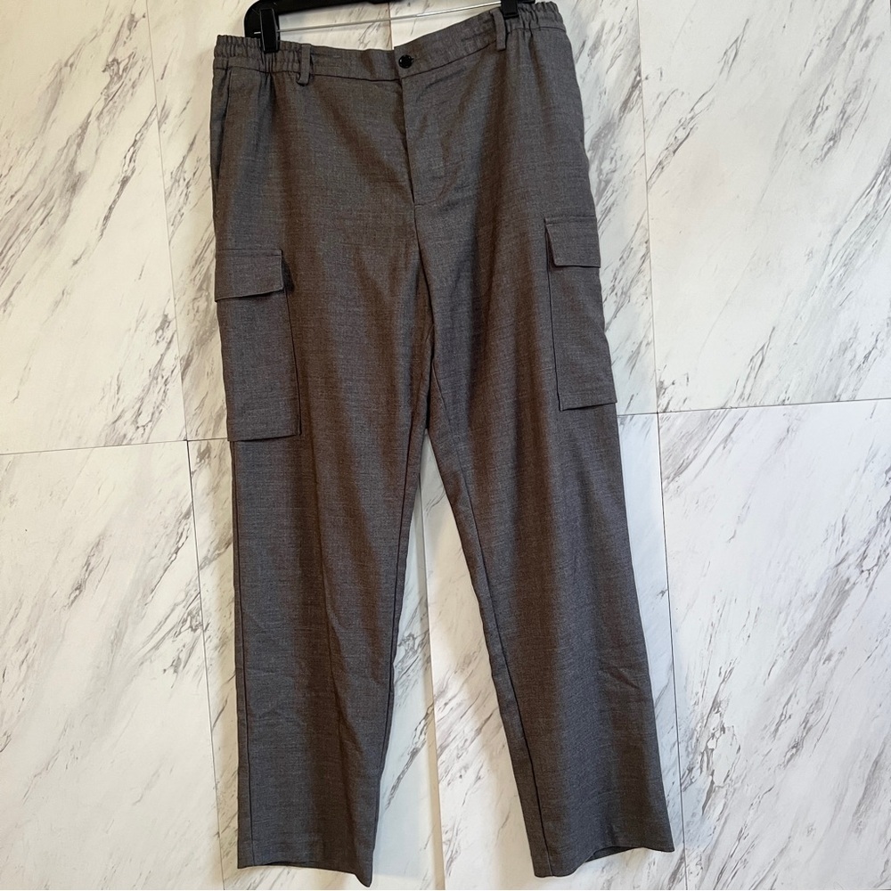 H&M Regular Fit Gray Cargo Jogger Pants SZ L